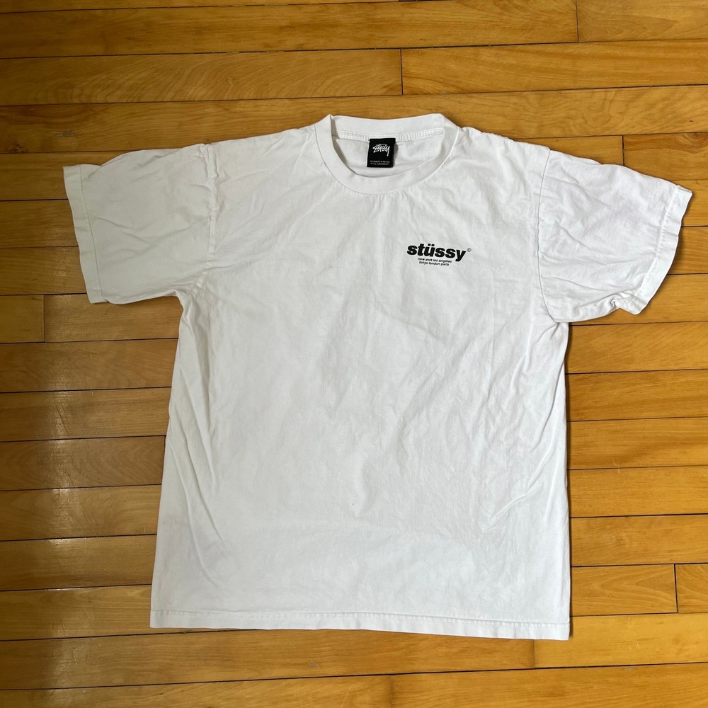 Stussy Gumball Machine Graphic T-Shirt White Short Sleeve Mens Large Streetwear